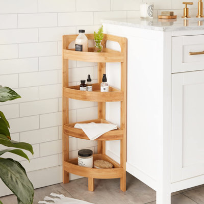 Winston Porter 31.5 4 Tier Bamboo Corner Storage Shelf Wayfair